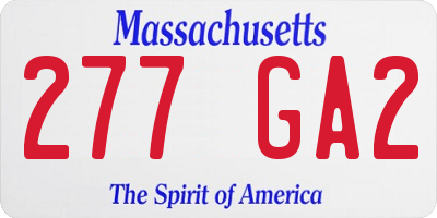 MA license plate 277GA2