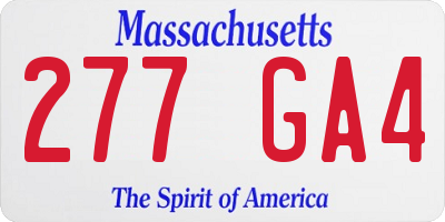 MA license plate 277GA4