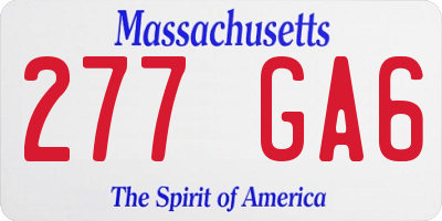 MA license plate 277GA6