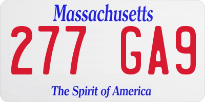 MA license plate 277GA9