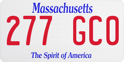 MA license plate 277GC0