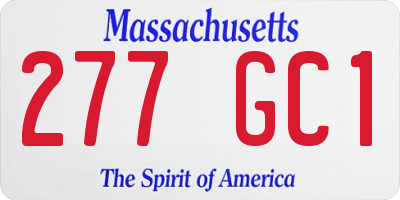 MA license plate 277GC1