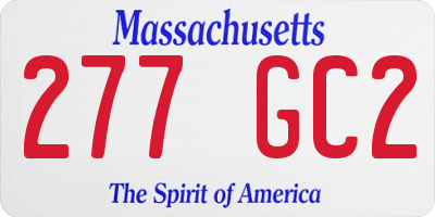 MA license plate 277GC2