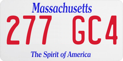 MA license plate 277GC4