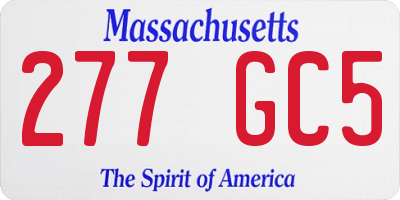 MA license plate 277GC5