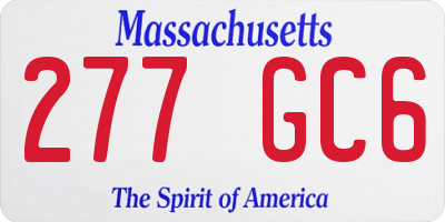 MA license plate 277GC6