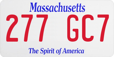MA license plate 277GC7
