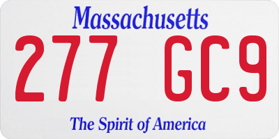 MA license plate 277GC9
