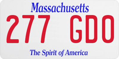 MA license plate 277GD0