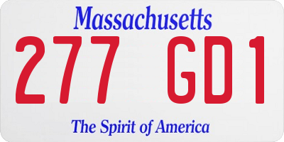 MA license plate 277GD1