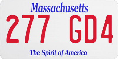 MA license plate 277GD4