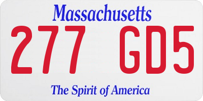 MA license plate 277GD5