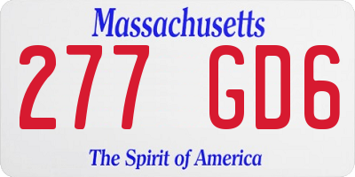 MA license plate 277GD6