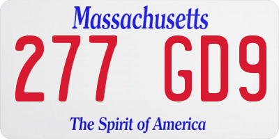 MA license plate 277GD9