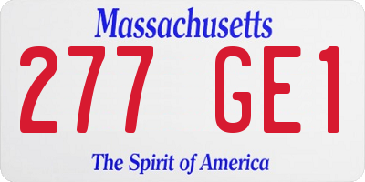 MA license plate 277GE1