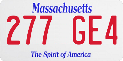 MA license plate 277GE4