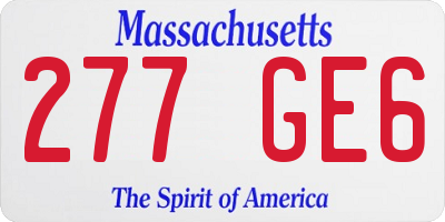 MA license plate 277GE6