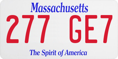 MA license plate 277GE7