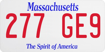 MA license plate 277GE9