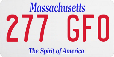MA license plate 277GF0