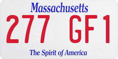 MA license plate 277GF1