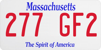 MA license plate 277GF2