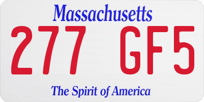 MA license plate 277GF5