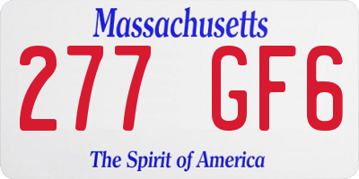 MA license plate 277GF6