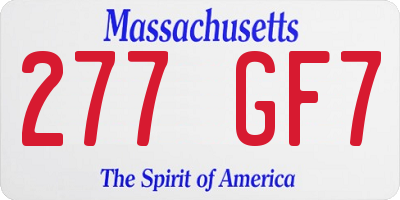 MA license plate 277GF7