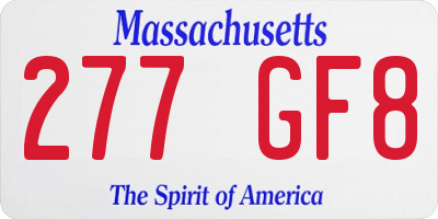 MA license plate 277GF8