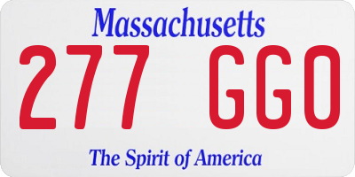 MA license plate 277GG0
