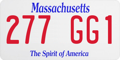 MA license plate 277GG1