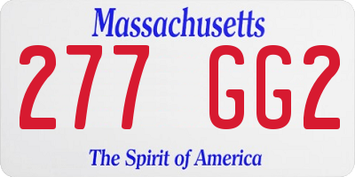 MA license plate 277GG2