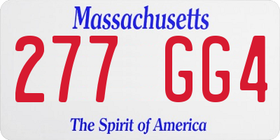 MA license plate 277GG4