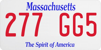 MA license plate 277GG5
