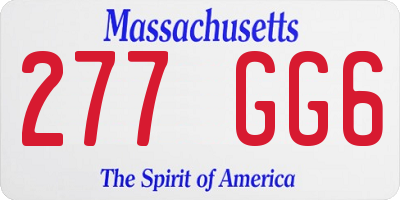 MA license plate 277GG6