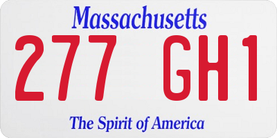 MA license plate 277GH1
