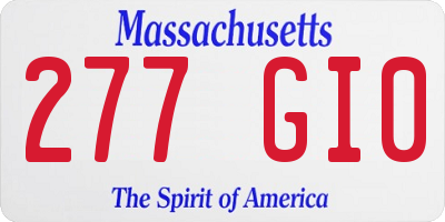 MA license plate 277GI0