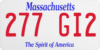MA license plate 277GI2