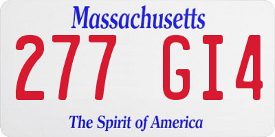 MA license plate 277GI4