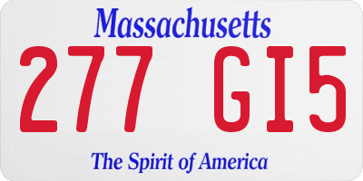 MA license plate 277GI5