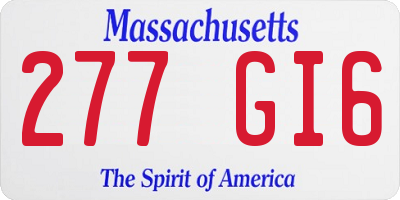 MA license plate 277GI6