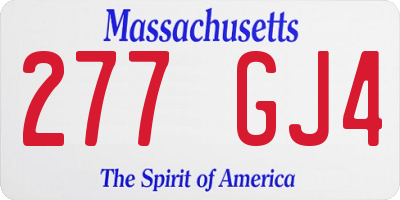 MA license plate 277GJ4