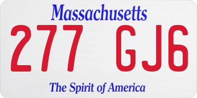 MA license plate 277GJ6