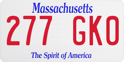 MA license plate 277GK0