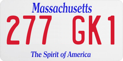 MA license plate 277GK1