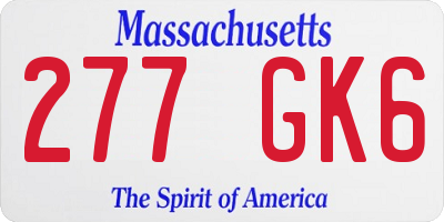 MA license plate 277GK6