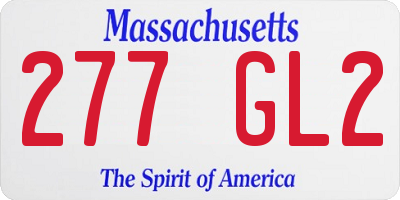 MA license plate 277GL2