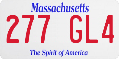 MA license plate 277GL4