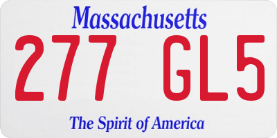 MA license plate 277GL5
